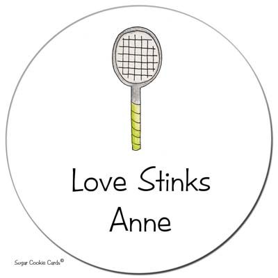 Sugar Cookie Gift Stickers - Tennis Racquet